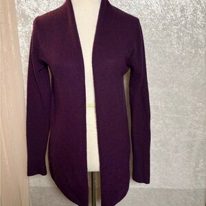 14th & Union Rich Plum Cashmere open front lightweight cardigan  Size M